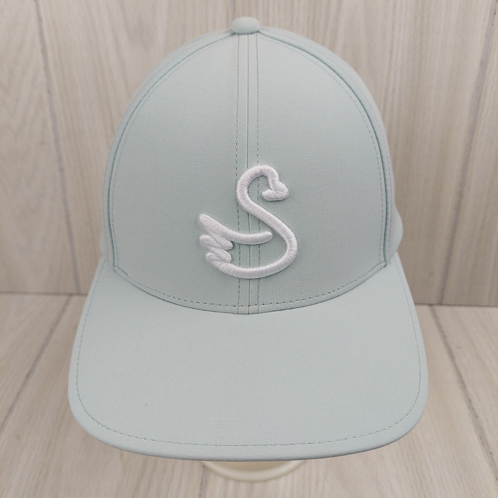 Swannies Golf Snapback Hat Unisex OSFA Light Blue Embroidered Swan Logo